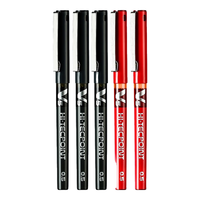 PILOT百乐BX-V5中性笔考试黑色小V5全针管直液式大容量水笔刷题考试重点标记日常办公笔 3黑2红【五支装】