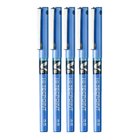 PILOT百乐BX-V5中性笔考试黑色小V5全针管直液式大容量水笔刷题考试重点标记日常办公笔 蓝色5支装