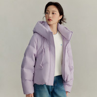 茵曼（INMAN）90鸭绒保暖蓬松泡芙羽绒服2025冬季时尚休闲加厚连帽外套女 贵族紫 L