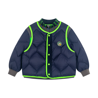 马拉丁 马·拉丁（M.Latin）马拉丁儿童羽绒服25冬装男童女童大小童户外三穿短款羽绒服 海军蓝 90