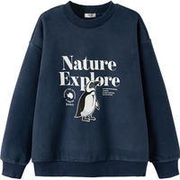 巴拉巴拉童装儿童卫衣秋冬2024男童女童圆领套头摇粒绒上衣潮 深蓝A81607 100cm