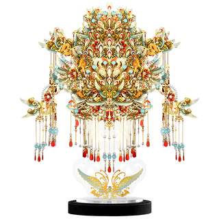 拼酷（piececool）九龙九凤冠 3D立体金属拼图手工拼图模型闺蜜结婚摆件 九龙九凤冠