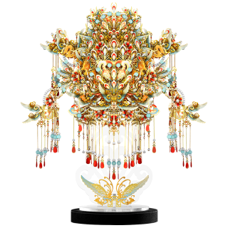 拼酷（piececool）九龙九凤冠 3D立体金属拼图手工拼图模型闺蜜结婚摆件 九龙九凤冠