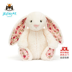 JELLYCAT 邦尼兔 花布邦尼兔动物毛绒玩偶兔子玩偶（乳白色） Small
