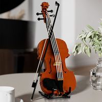  QIZHILE/启智乐 1:1大型乐器玩具摆件 小提琴积木拼装乐器模型 支架