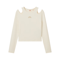 Levi's【商场同款】李维斯25新款女士针织休闲长袖T恤002YO 米色 002YO-0000
