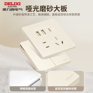  DELIXI/德力西 哑光 五孔插座  【45W】type-c快充插座