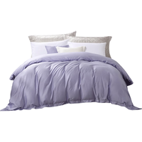 富安娜 FUANNA 60支纯棉被套 单件全棉被罩 单双人1米5床适用 203*229cm 1.5米/1.8米床(被套203*229CM) 【60S长绒棉亲肤款】莱恩紫