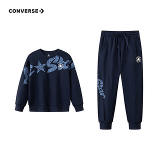 Converse【CNY新年系列】匡威童装卫衣套装2026女童拜年服男童新年服 藏青蓝 120 /60 【身高110-116cm】