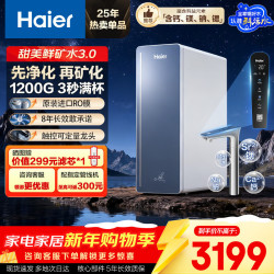 海尔 8年真长效1200G鲜活水RO膜净水机反渗透净水设备