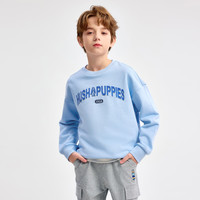 暇步士（Hush Puppies）童装儿童男女童2026年春季色彩纷呈自在随心休闲萌趣卫衣 雨釉蓝 160 cm