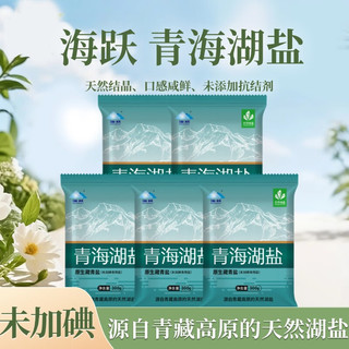 海跃青海湖盐300gX5袋未加碘青藏高原天然湖盐无抗结剂食用盐 青海湖盐300gX5袋