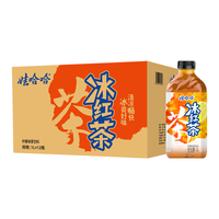 百亿补贴：娃哈哈 茶饮料冰红茶1L*12瓶红茶多省包邮新老包装