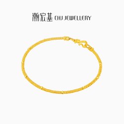 潮宏基 古法黄金爆闪蹦迪珠盘缠金 女 计价 5.15g