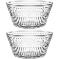 LOVWISH 乐唯诗 浮雕甜品碗 420ml 2只 透明