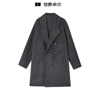 伯爵卓尔 Earl Joel全羊毛呢大衣男士中长款外套 森林绿 M (170)