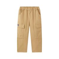 马骑顿 男大童户外露营工装大口袋休闲裤登山 卡其
