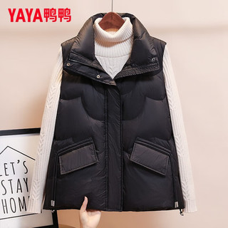 鸭鸭（YAYA）羽绒马甲女冬季百搭坎肩马夹短款羽绒服外套 黑色 均码 （体重95-130斤）