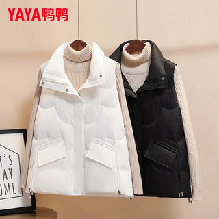鸭鸭（YAYA）羽绒马甲女冬季百搭坎肩马夹短款羽绒服外套 黑色 均码 （体重95-130斤）