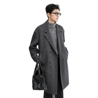 伯爵卓尔全羊毛双面呢大衣100%男士2025初冬季中长款保暖外套 P541521 月夜黑 XL (180)