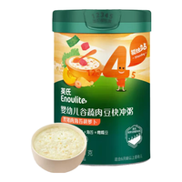 英氏 婴幼儿谷物牛肉快冲粥营养即食婴儿冲泡粥宝宝辅食粥 黑猪肉海苔胡萝卜味 218g*1罐