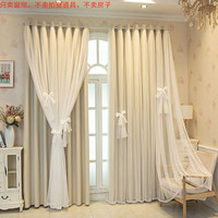 漂傲 奶油色遮光窗帘 2宽x2.7高 米色双层 1片