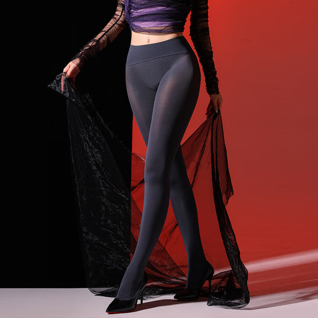 诉吻 秋冬款无缝深裆天鹅绒连裤袜80D无痕黑丝脚尖加固性感塑形打底袜 深灰色  1条 均码  常规款