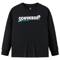 Converse匡威童装男童长袖T恤2025秋季新款柔软亲肤套头百搭卡通印花童装 正黑色 150 /72 【建议身高140-152cm】