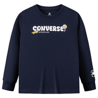 Converse匡威童装男童长袖T恤秋季柔软亲肤套头百搭卡通印花童装 藏青蓝 110 /52 【身高98-104cm】