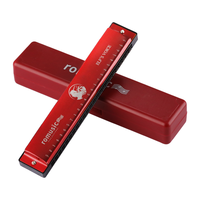 Romusic 口琴 24孔复音C调初学口琴（红色）学生教学推荐