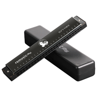 Romusic 口琴 24孔复音C调初学口琴（黑色）学生教学推荐