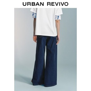 UR2026春季女装都市翻盖口袋阔腿牛仔长裤UYU860011 天蓝 30