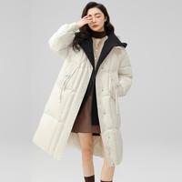 鸭鸭 长款羽绒服女冬季90鸭绒保暖立领时尚女式羽绒服外套女