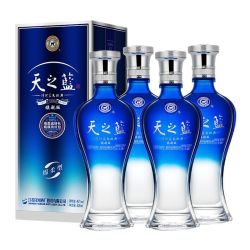 洋河 蓝色经典天之蓝 42%vol 绵柔浓香型白酒 520ml*4瓶