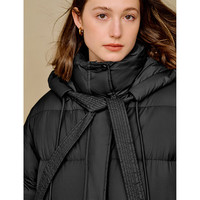 茵曼（INMAN）2025冬季女装新款三防保暖90鸭绒连帽泡芙轻短羽绒服面包服外套