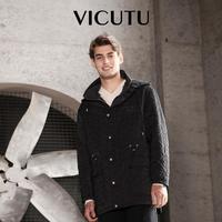 VICUTU 威可多男士棉服冬季舒暖御寒时尚连帽商务休闲百搭宽松通勤外套