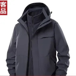 凡客诚品 防风防水可拆卸帽冲锋衣 深灰 XL