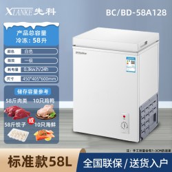 先科 一级能效小冰柜家用小型全冷冻箱冷藏两用迷你商用冷柜卧式  128L