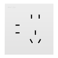 家的（GAMDER） V20复位开关插座86型肤感白墙壁暗装五孔家用插座带LED指示灯 七孔