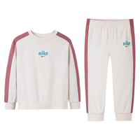 NIKE【卫衣+长裤2件套】耐克男女童套装儿童套装耐克童装拼接撞色