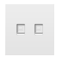 家的（GAMDER） V20复位开关插座86型肤感白墙壁暗装五孔家用插座带LED指示灯 双电脑插座