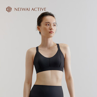 NEIWAI ACTIVE交叠V运动文胸吸湿速干轻内衣吸湿排汗全固定不位移 黑色 L