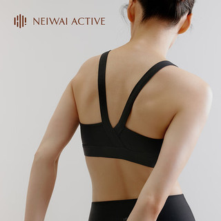 NEIWAI ACTIVE交叠V运动文胸吸湿速干轻内衣吸湿排汗全固定不位移 黑色 L