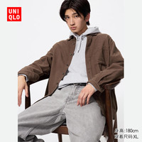 优衣库男女装法兰绒衬衫长袖衬衣纯棉薄外套480773 37 栗色 3XL