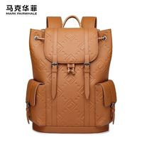 马克华菲时尚牛皮商务双肩包旅行出差真皮背包百搭潮流高级感男包