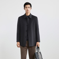 恒源祥【纯羊毛】毛呢大衣男冬季厚款保暖羊毛呢子外套毛呢外套 铁灰 3XL /190/104A