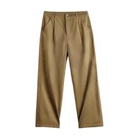 马登 MADEN工装 复古立体方格提花灯芯绒长裤子男秋纯棉日常百搭直筒休闲裤 芥末黄 （宽松偏大） 33