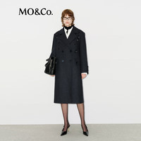 MO&Co.2024冬新品100%绵羊毛双面唛呢手工珠绣钻饰大衣