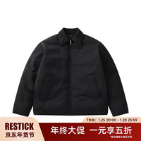 RESTICK 800蓬95鹅绒 男士羽绒服 可拆卸荔枝牛皮翻领 M