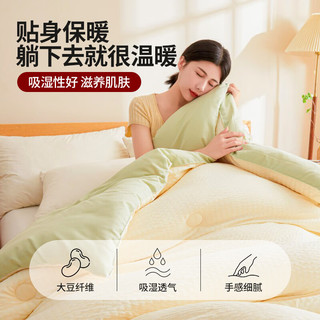 无印良品A类秋冬大豆被子6斤宿舍单人150x200cm加厚四季被上下铺 A类质感被芯-白